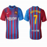 2021-2022 Barcelona club thailand version #7 GRIEZMANN red blue soccer jerseys home