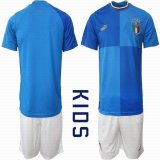 2022 World Cup Italy team blue kid soccer jersey home-HQ