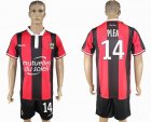 2016-2017 OGC Nice club PLEA #14 red black soccer jersey home