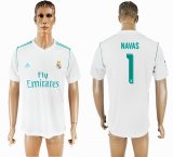 2017-2018 Real Madrid Thailand version #1 NAVAS white soccer jersey home