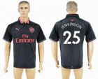 2017-2018 Arsenal #25 JENKINSON Europa league Thailand version black gray soccer jersey away