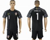 2018 World Cup Croatia team #1 VARGIC black goalkeeper soccer jersey