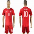 2016 Denmark national team ERIKSEN #10 red soccer jerey home