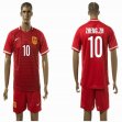 2015-2016 China team red ZHENG.ZH #10 soccer jersey home