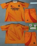 2024-2025 Real Madrid club orange soccer jersey away-（1）