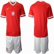 2021-2022 Poland team red white soccer jersey away
