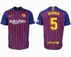 2018-2019 Barcelona thailand version #5 SERGIO red blue soccer jersey home