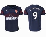 2018-2019 Arsenal thailand version #9 LACAZETTE blue soccer jersey away