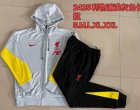 2024-2025 Liverpool club light gray black sports Hooded Sweatshirt with Long Trousers F557