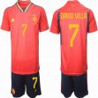 2022 World Cup Spain team #7 DAVID VILLA red soccer jerseys home-HQ