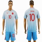 2016 Turkey team TURAN #10 skyblue soccer jersey away