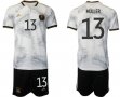 2022 World Cup Germany Team #13 MULLER white black soccer jersey home