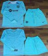 2023-2024 Barcelona club skyblue blue long sleeves soccer jerseys away