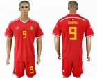 2018 World cup Belgium #9 LUKAKU red soccer jersey home