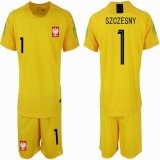 2021 Poland Team yellow #1 SZCZESNY goalkeeper soccer jersey