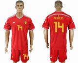 2018 World cup Belgium #14 MERTENS red soccer jersey home