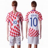 2016 Croatia team BOBAN #10 white red soccer jersey home