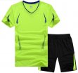 Sportswears Summer Sport Suits Men Hiking Running T-Shirts With Shorts-green black