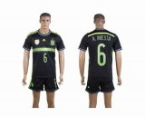 2014 World Cup Spain team A.INIESTA 6 black soccer jersey away