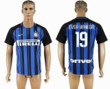 2017-2018 Inter Milan #19 EVER BANEGA Thailand version blue black soccer uniforms home