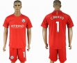 2017-2018 Manchester city #1 C.BRAVO red goalkeeper soccer jersey