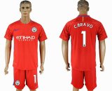 2017-2018 Manchester city #1 C.BRAVO red goalkeeper soccer jersey