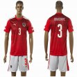 2016 Austria European Cup DRAGOVIC #3 red white soccer jersey home