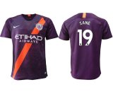 2018-2019 Manchester city #19 SANE thailand version purple soccer jersey away