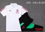 2023-2024 Manchester United Club Polo white black soccer uniforms with long shorts C1051