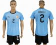 2018 World Cup Uruguay team #2 GIMENEZ skyblue soccer jersey home