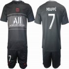 2021-2022 Paris Saint-Germain club #7 MBAPPE black soccer jersey second away