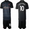 2020-2021 Manchester City #10 KUN AGUERO black soccer jersey away