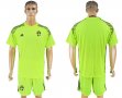 2017-2018 Swedish fluorescent green goalkeeper soccer jersey
