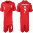 2018 World Cup Poland #9 LEWANDOWSKI red soccer jersey away