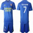 2020-2021 Olympique Lyonnais club #7 TOKOEKAMBI blue soccer jerseys away