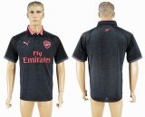 2017-2018 Arsenal Europa league Thailand version black gray soccer jersey away