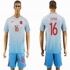 2016 Turkey team TUFAN #16 skyblue soccer jersey away