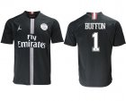 2018-2019 Paris saint germain Jordan #1 BUFFON thailand version black soccer jersey away