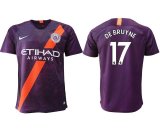 2018-2019 Manchester city #17 DE BRUYNE thailand version purple soccer jersey away