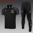 2023-2024 Paris Saint-Germain club black Polo Soccer uniforms with Long Trousers -C1011