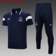 2023-2024 Marseille club blue Polo Soccer uniforms with Long Trousers -C975