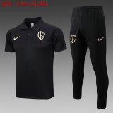 2023-2024 Corinthians black Polo Soccer uniforms with Long Trousers -C1008