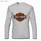 Personalized Custom Gray long sleeves mens Dadi t-shirts with HARLEY-DAVIDSON logo