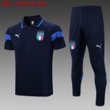 2023-2024 Italy team blue Polo soccer uniforms with Long Trousers -C976