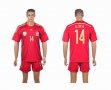 2014 World Cup Spain ALONSO 14 red soccer jersey home