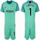 2018-2019 Manchester city #1 C.BRAVO green goalkeeper soccer jersey