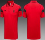 2023-2024 AC Milan Club red polo soccer shirts C995