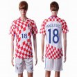2016 Croatia team HALILOVIC #18 white red soccer jersey home