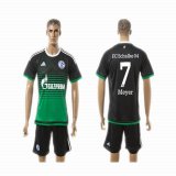 2015-2016 Schalke 04 club Meyer #7 black soccer jersey away