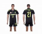 2014 World Cup Spain team SILVA 21 black soccer jersey away